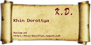 Khin Dorottya névjegykártya